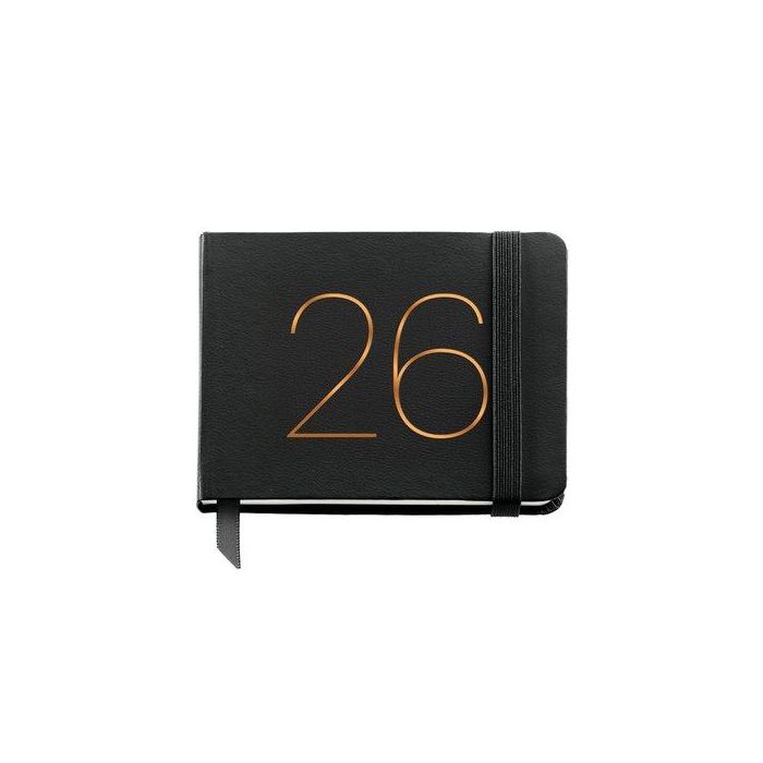 Agenda Anual (2026) Catalan Miquelrius Basic Chester Cosida Tapa Simil Piel Con Goma Pocket 105X74 S/V Negre