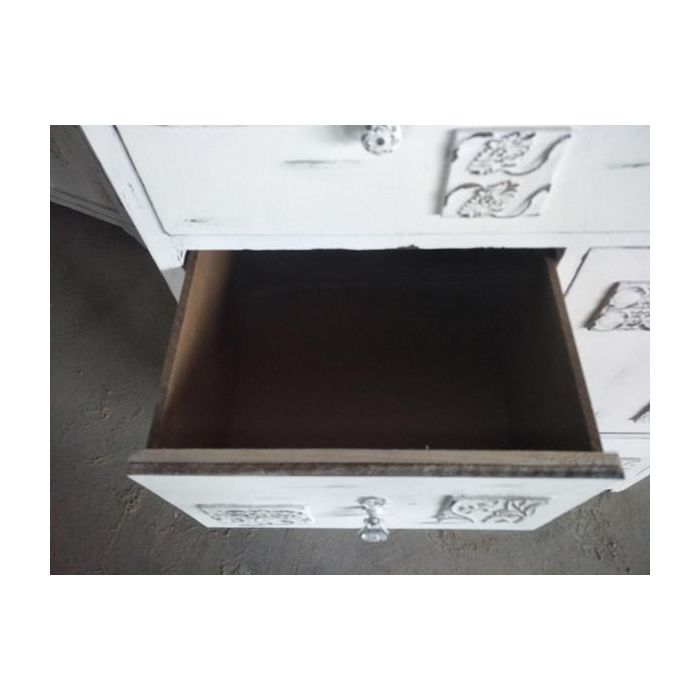 DKD Home Decor Cajonera Romántica de Madera Blanca con 5 Cajones y 1 Puerta (38 cm Fondo x 78 cm Ancho x 102 cm Alto) 2