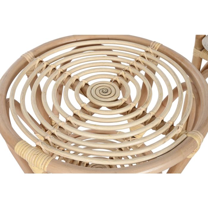 Mesa Item Home DKD Home Decor Natural Blanco 50x50x50 cm Set de 3 2