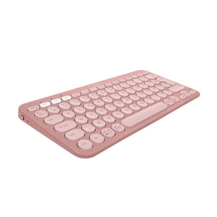 LOGITECH - Teclado inalámbrico - Pebble Keys 2 M380s - Bluetooth - Botón Easy-Switch - Rosa - (920-011805)