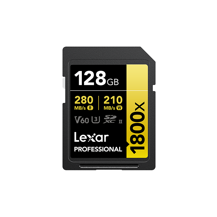 Lexar LSD1800128G-B2NNG Tarjeta SDXC Profesional 128 GB UHS-II Clase 10 Velocidad Lectura 280 MB/s Escritura 210 MB/s