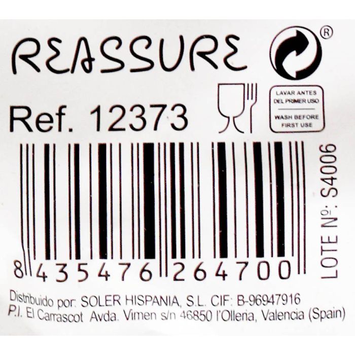 Inde Taza Jumbo Reassure 425 ml - 14 x 11.5 x 7.8 cm (24 Unidades) 8