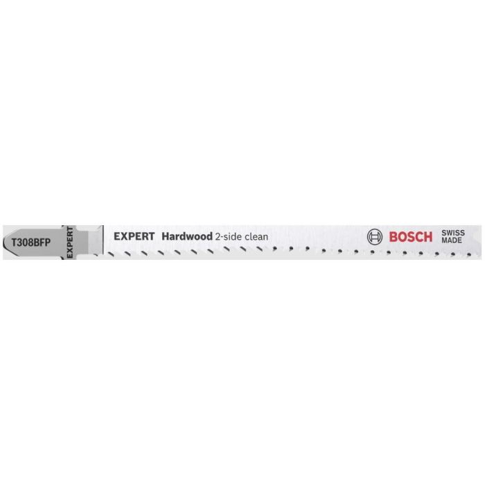 Bosch T308BFP Hojas de sierra de calar Expert para madera dura, bimetálicas, doble cara, 11.7cm, 25 unidades