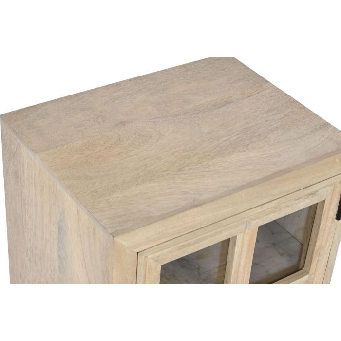 Mesita de Noche Home ESPRIT Natural Cristal Madera de mango 45 x 35 x 57 cm 6