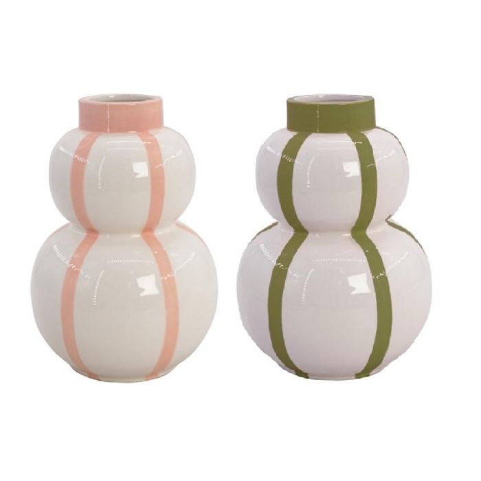 Jarron Moderno DKD Home Decor Rosa Verde 15 x 20 x 15 cm (4 Unidades) Jarron Moderno DKD Home Decor Rosa Verde 15 x 20 x 15 cm (4 Unidades)