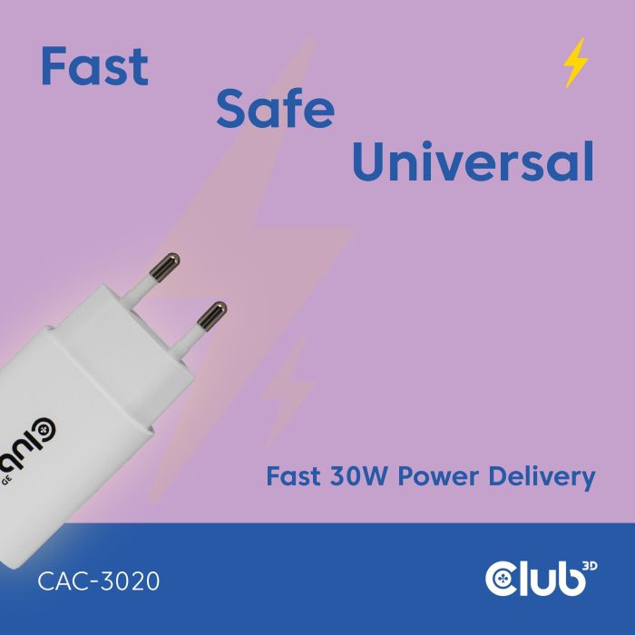 Club3D Lifestyle Ladegerät USB-C 30Watt. 2Stk weiß retail 11 Club3D Lifestyle Ladegerät USB-C 30Watt. 2Stk weiß retail 11