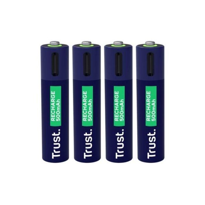Trust 25671 - Pack 4 Pilas AAA Recargables USB-C, 500 mAh, 800 Ciclos, Carga Ultra Rápida 1h con Indicador LED 3 Trust 25671 - Pack 4 Pilas AAA Recargables USB-C, 500 mAh, 800 Ciclos, Carga Ultra Rápida 1h con Indicador LED 3