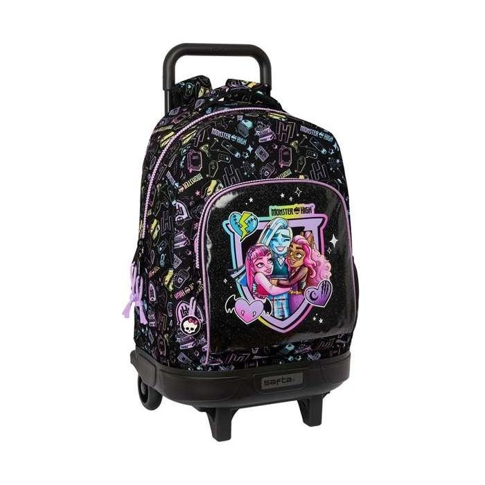 Mochila Escolar con Ruedas Monster High Negro 33 x 45 x 22 cm Mochila Escolar con Ruedas Monster High Negro 33 x 45 x 22 cm