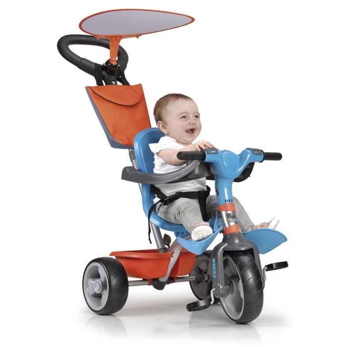 Feber 8/12100 Baby Plus Music Triciclo Evolutivo Dirigible Musical con Luces y Sonidos, Reposapiés y Parasol para Niños +9 meses