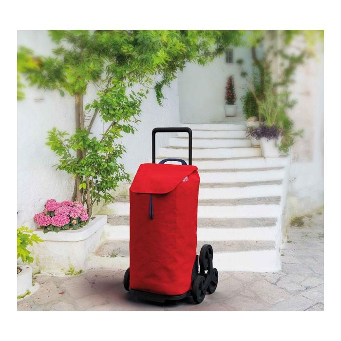 Gimi Carro de la compra Tris Urban Rojo 52L XXL Carga Max 30kg Carrito Escaleras 2