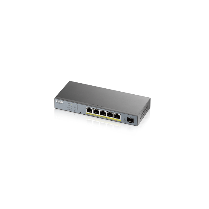 Zyxel GS1350-6HP-EU0101F Switch Gestionado L2, 5 Puertos Gigabit Ethernet, PoE, Gris Zyxel GS1350-6HP-EU0101F Switch Gestionado L2, 5 Puertos Gigabit Ethernet, PoE, Gris