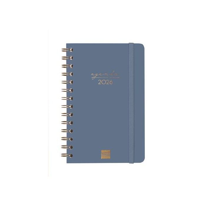 Agenda Anual (2026) Catalan Finocam Espiral Alma Wire-O Tapa Extra Con Goma E5 117X181 S/V Apais. Blau
