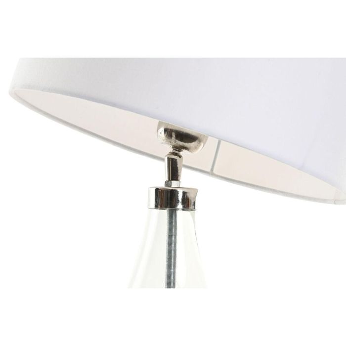 DKD Home Decor Lámpara de Sobremesa Estilo Orgánico Moderna de Cristal, Algodón y Lino, Transparente y Crudo, 30x65x30 cm, E27 3 DKD Home Decor Lámpara de Sobremesa Estilo Orgánico Moderna de Cristal, Algodón y Lino, Transparente y Crudo, 30x65x30 cm, E27 3