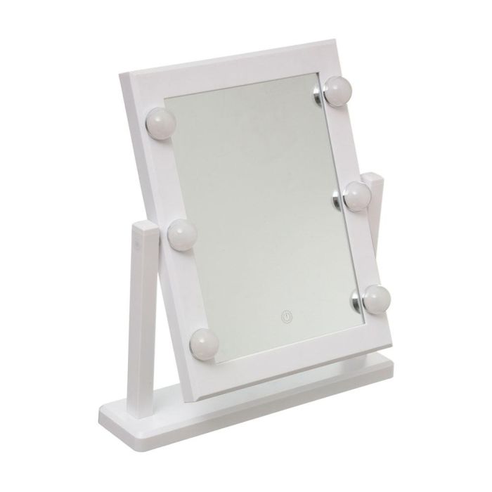 5Five Espejo LED Hollywood - Luz Fría o Cálida, Giratorio 180°, 6 LEDs, 37x9x40.5 cm, Blanco 0 5Five Espejo LED Hollywood - Luz Fría o Cálida, Giratorio 180°, 6 LEDs, 37x9x40.5 cm, Blanco 0