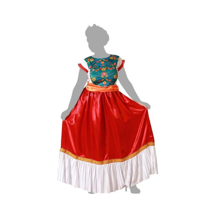 Disfraz Mujer Mexicana Vestido Rojo Adulto Talla XXL 4