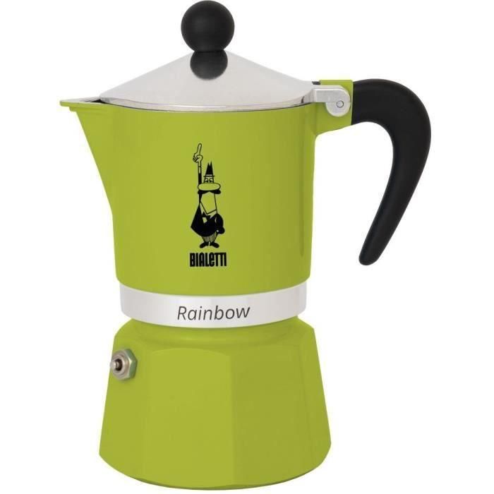 Cafetera italiana - BIALETTI - RAINBOW - 6 tazas - 0,30 L - Verde