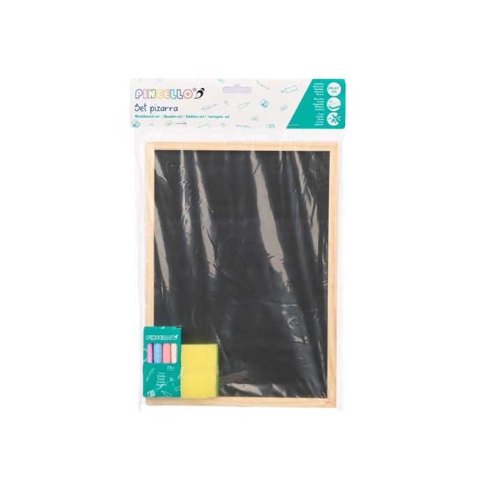 Pizarra de tiza Pincello 29x21 cm, madera y MDF, color negro y madera (24 Unidades) 2 Pizarra de tiza Pincello 29x21 cm, madera y MDF, color negro y madera (24 Unidades) 2