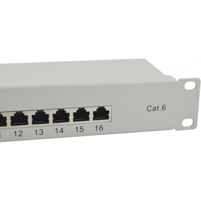 EQUIP 326317 Patch Panel 16 Puertos RJ45 Cat6 FTP 1U Montaje en Rack Gris Gigabit Ethernet 3