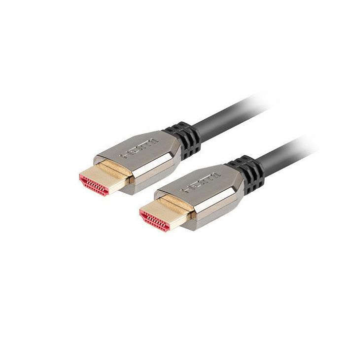 Lanberg CA-HDMI-30CU-0005-BK Cable HDMI Macho-Macho V2.1 Cobre 0,5 m Chapado en Oro 48 Gbit/s Negro 1