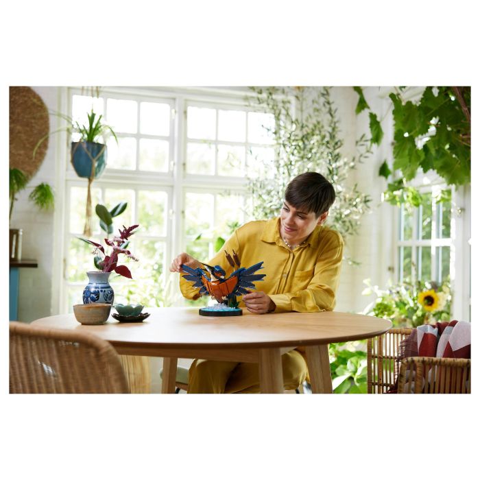 Lego 10331 Icons Kingfisher (Kungsfiskare) Fauna 2024 V29 - Set de construcción de kungsfiskare para adultos con soporte de exhibición