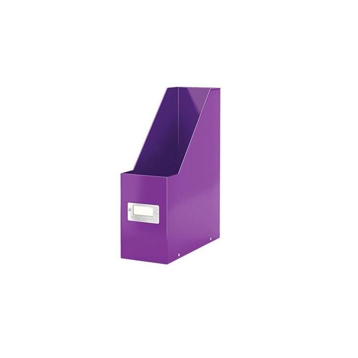 Leitz Revistero Click & Store de Cartón Plastificado Violeta con Portaetiquetas - Plegable, Capacidad 800 Hojas A4
