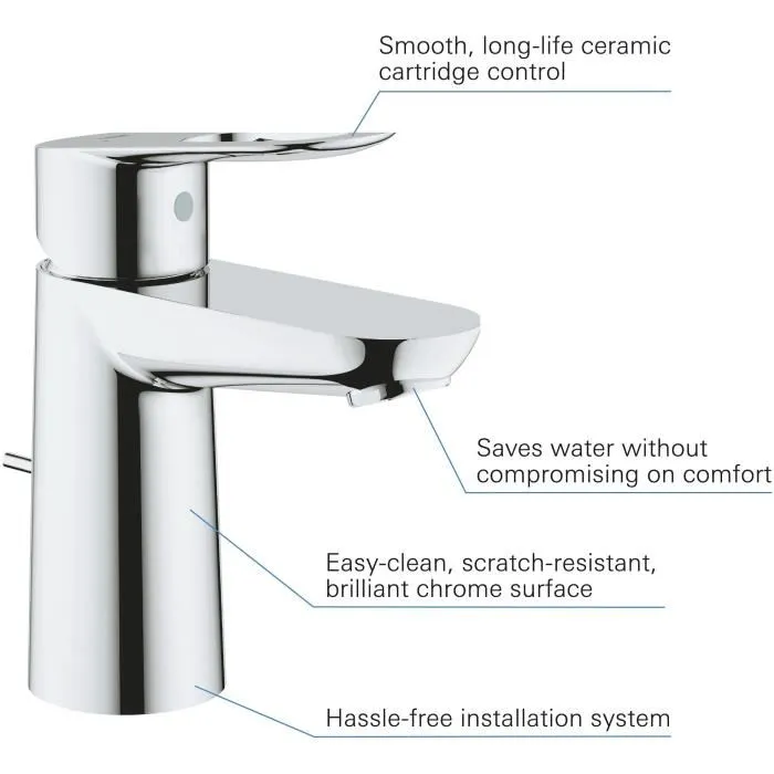 Grohe Mezclador de lavabo de diseño Bauloop minimalista 3