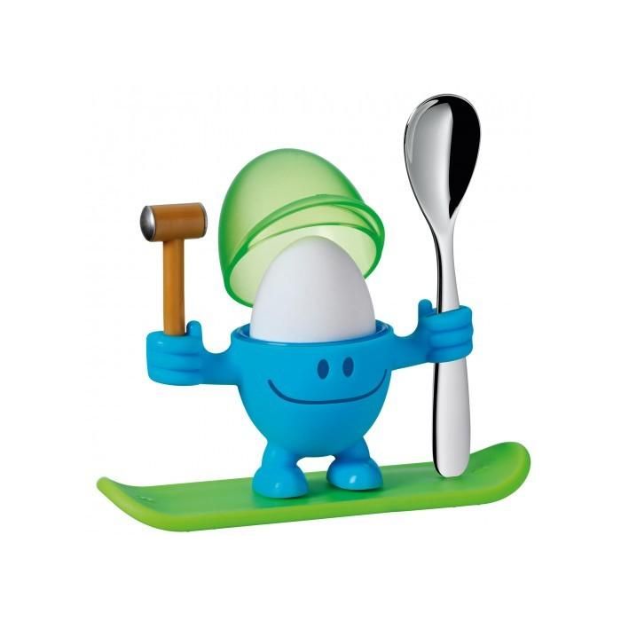 WMF 0616687620 McEgg Eierbecher. mit Löffel. Kunststoff. Cromargan H 11cm. blau 1