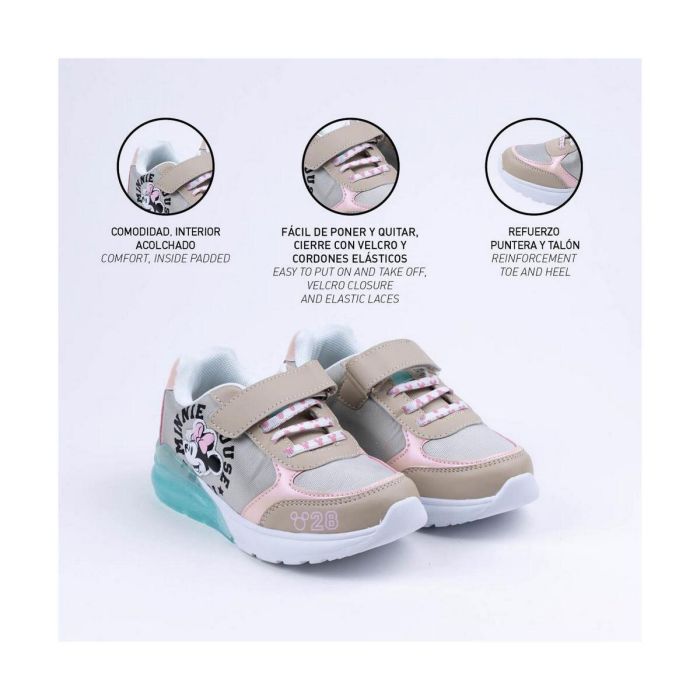 Zapatillas Deportivas con LED Minnie Mouse Beige 0 Zapatillas Deportivas con LED Minnie Mouse Beige 0