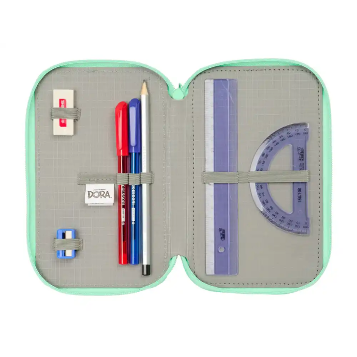 Safta Plumier Escolar Triple Cremallera 37 Piezas Dora 195x125x55 mm 3