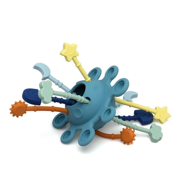 KioKids Mordedor Juguete Sensorial de Silicona Azul para Bebés +4 meses con Pop It y Cuerdas, Alivia Dentición, Estimulación Táctil 2 KioKids Mordedor Juguete Sensorial de Silicona Azul para Bebés +4 meses con Pop It y Cuerdas, Alivia Dentición, Estimulación Táctil 2