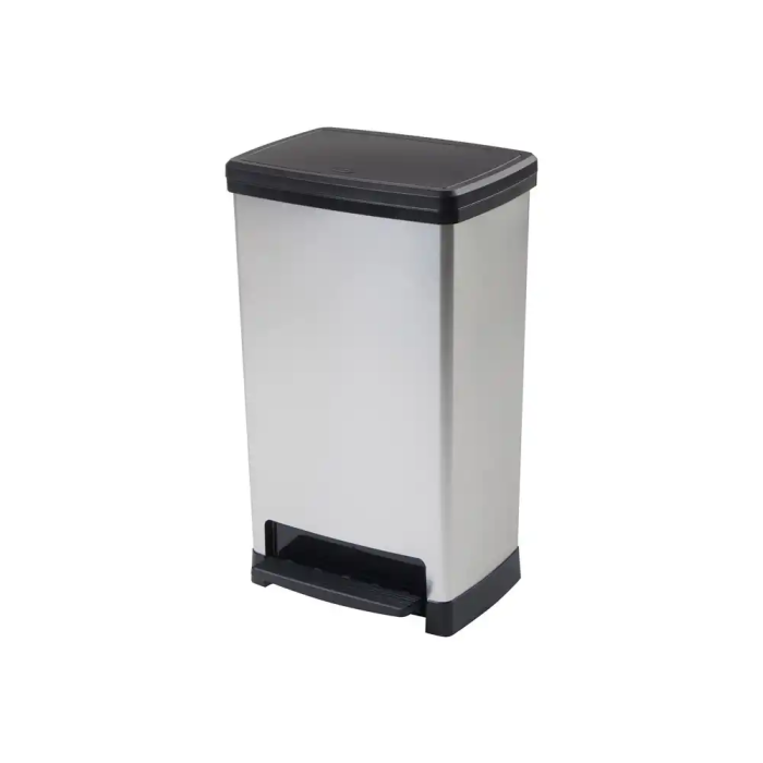 Cep Elite Contenedor de Basura con Pedal, 2 Compartimentos, 50 Litros, Color Plata, Hecho con 80% PP Reciclado, 390x288x654 mm 1