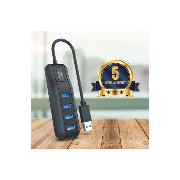 Ewent EW1138 Hub USB 3.1 Gen1 4 Puertos, Compatible con USB 2.0 y 1.1, Negro 4 Ewent EW1138 Hub USB 3.1 Gen1 4 Puertos, Compatible con USB 2.0 y 1.1, Negro 4