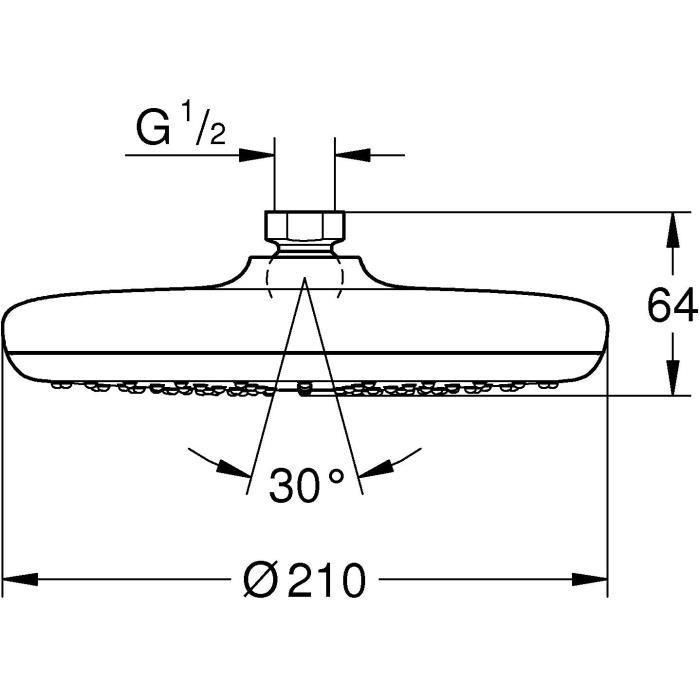 Grohe Cabezal de Ducha Fija de 1 Chorro 4 Grohe Cabezal de Ducha Fija de 1 Chorro 4