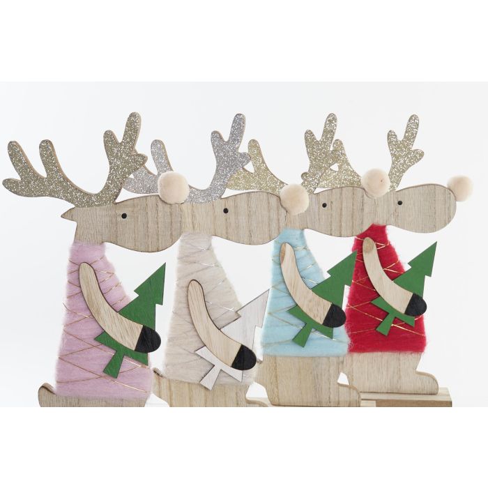 DKD Home Decor Figura Decorativa de Navidad Reno Estilo Alpino Madera Poliéster 5x24x13 cm Colores Surtidos Pack 12 Unidades 1 DKD Home Decor Figura Decorativa de Navidad Reno Estilo Alpino Madera Poliéster 5x24x13 cm Colores Surtidos Pack 12 Unidades 1
