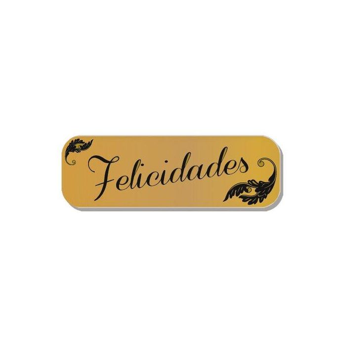 Etiquetas Regalo Adh. Holograficas Rollo 250 Uds. 45X15 Felicidades Oro
