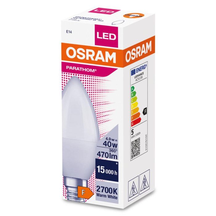 [LVE-4058075593237] Ledvance/Osram Bombilla LED "Classic" E14 4,9W 470Lm 2700K 200º IP20 - Blanco Muy Cálido 1