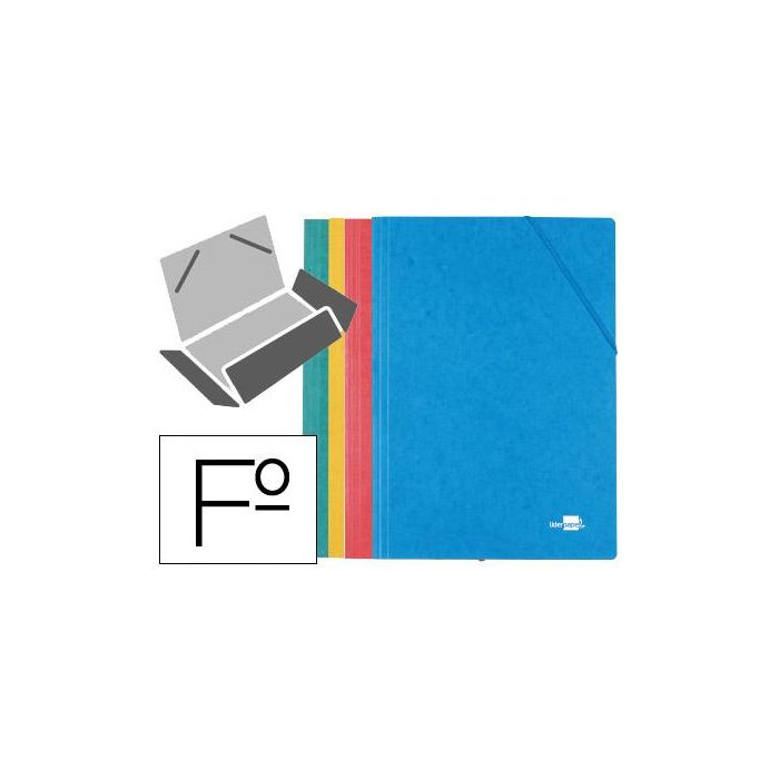 Carpeta Liderpapel Gomas Folio 3 Solapas Carton Simil Prespan Pack De 4 Unidades Colores Surtidos Carpeta Liderpapel Gomas Folio 3 Solapas Carton Simil Prespan Pack De 4 Unidades Colores Surtidos