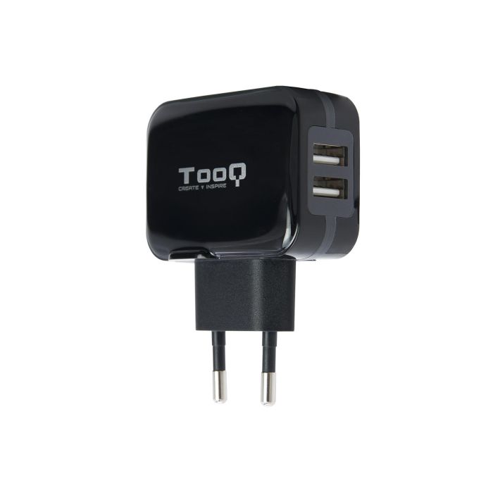 TooQ TQWC-1S02 Cargador de Pared Dual USB 3.4A 17W con Tecnología Smart AI para Carga Rápida de Smartphone, Tablet, GPS Negro TooQ TQWC-1S02 Cargador de Pared Dual USB 3.4A 17W con Tecnología Smart AI para Carga Rápida de Smartphone, Tablet, GPS Negro