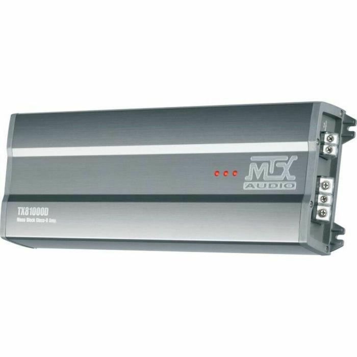 MTX TX81000D Amplificador Monobloque de Sonido para Coche 12V Clase-D 1000W RMS para Graves Profundos con Filtros Activos