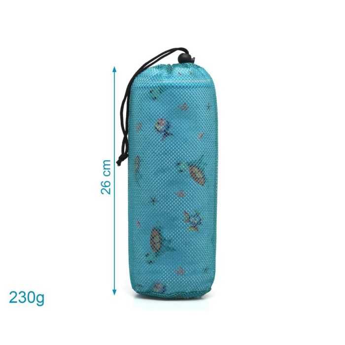 KioKids Toalla de Playa y Piscina Microfibra Tortugas Azul 75x150cm Suave Absorbente Secado Rápido con Bolsa para Bebé 3