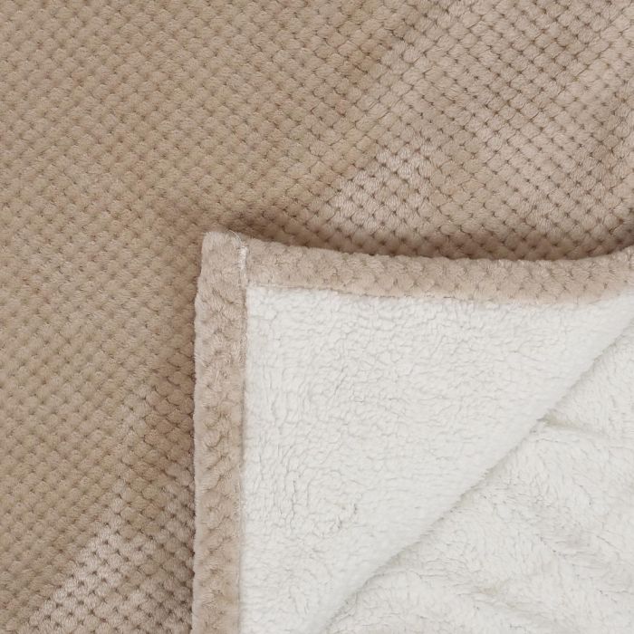 Home Deco Factory Manta XXL 180x220 cm Beige Borreguito Caliente 100% Poliester 2