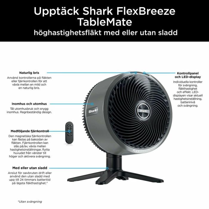 Shark FA150EU SHA622356304672 Ventilador de mesa FlexBreeze TableMate Con o sin cable 6 Shark FA150EU SHA622356304672 Ventilador de mesa FlexBreeze TableMate Con o sin cable 6