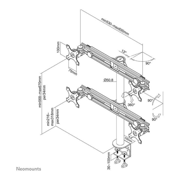 Soporte TV Neomounts FPMA-D700D4 10-30" 8 kg 30" Soporte TV Neomounts FPMA-D700D4 10-30" 8 kg 30"