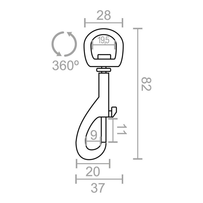 Edm Mosquetón Llavero Anilla Msq05 Acero Niquelado 82 mm 3/4" 4
