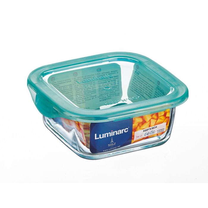 Fiambrera Cuadrada con Tapa Luminarc Keep'n Lagon 15,6 x 6,6 cm Turquesa 1,22 L Vidrio (6 Unidades) 2