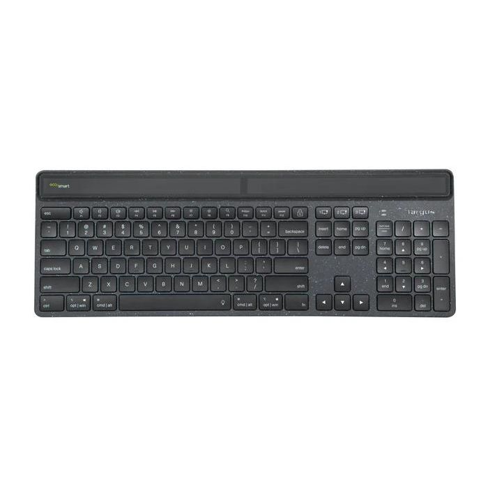 Targus AKB868ES Teclado Inalambrico EcoSmart Solar Antimicrobiano Bluetooth 5.0 Full Size USB-C Retroiluminado Negro 1