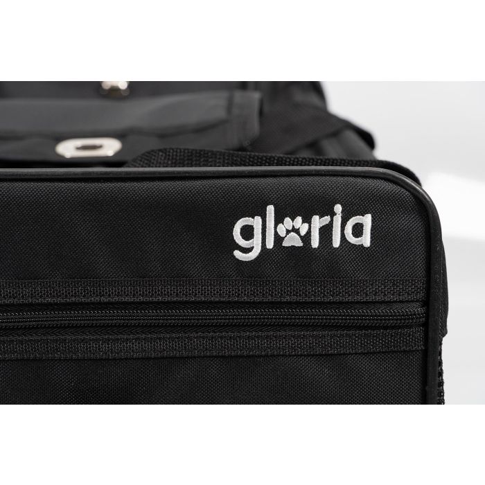 Gloria Bolso de Transporte Plegable para Perro Gato con Paneles Transpirables 52x30x30 cm Negro Poliéster hasta 6kg