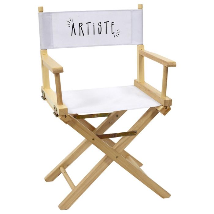 Home Deco Factory Silla Director plegable "Artiste" de madera y tela, altura asiento 43cm, medidas 54x40x87cm, soporta 110kg Home Deco Factory Silla Director plegable "Artiste" de madera y tela, altura asiento 43cm, medidas 54x40x87cm, soporta 110kg