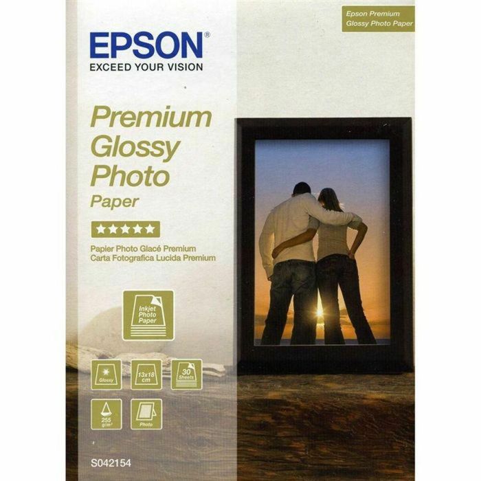 Epson Papel Premium Glossy Photo 255 gr, 13 x 18cm, 30h.