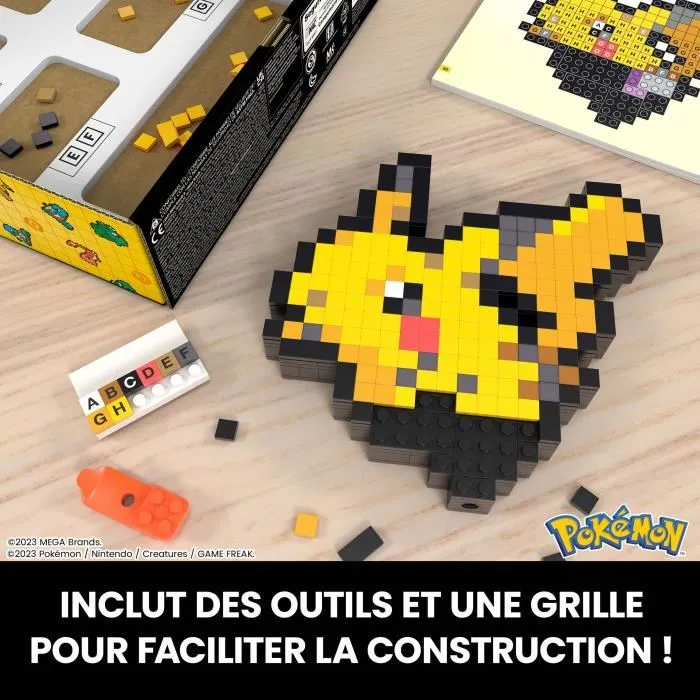 Mega Pokémon HTH74 Pikachu Set de Construcción Retro 400 Piezas 4